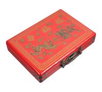 SHERCHPRY Wooden Mahjong Holder Large Capacity Mahjong Storage Box with Smooth Rounded Edges and Retro Rectangular Design Practical Organizer for Storage and Other Items