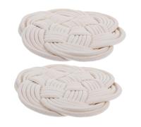 SHERCHPRY Woven Nail Art Display Mat 2PCS Cotton Coasters for Fake Nails Photography Props Natural Jute Rope and DIY Enthusiasts