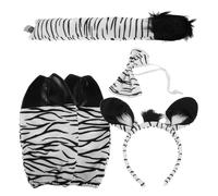 SHERCHPRY Zebra Costume Accessories Zebra Tail Costume Unique Design Cloth Lightweight Soft Fabric Reusable Comfortable for Masquerade Parties Adults 8.66x7.87x0.39in