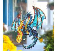 Sheremart Dragonglint - the Sun Catcher That Lights up Your Window and Your Spirit, 8in Halloween Hunging Acrylic Stained Glass Dragonglint Suncatcher for Christmas Tree Decorations (G)