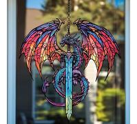 Sheremart Dragonglint,The Sun Catcher That Lights up Your Window and Your Spirit,Fantasy Dragon Suncatcher,2d Acrylic Window Hanging Decor,Halloween Mystery Drago-n Sun Catch-er (07#)
