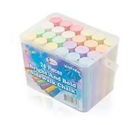 Sherfire 24 Multicolored Jumbo Sidewalk Chalk, 8 Colours, Bright and Bold Rainbow Colours plus White