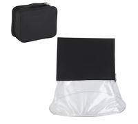 Sherfire 8-Pack Stage Light Covers for Hanging PAR Cans - Weatherproof Dust Covers with Truss Opening & Cable Ports, Black/Clear Vinyl, Fits DJ & Theatre Lights - Complete with Cable Organiser Bag