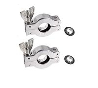 SHERICH 2 Sets KF50 Vacuum Fittings ISO-KF Flange Size NW50 Aluminium Wing Nut Hinge Clamp + KF50 Aluminum Centering Ring with FKM O-ring (KF-50 2Sets)