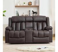 Sheridan 2 Seat Recliner Sofa With Central Console - Brown