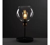 Sheridan Pair of Industrial Glass Bowl Gold Trim Black Table Lamps ValueLights Black One Size