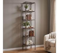 Sheridon Open Shelving Unit - Gold - Glass and Metal