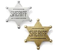 Sheriff Badge, 2 Pcs Stylish And Unique Cowgirl Accessories For Women, Easy To Carry Sheriff Badge Adult, Suitable For Ceremonies And Celebrations, Children'S Role Play