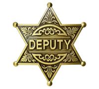 Sheriff Badges Police Badge Deputy Sheriff Badge Metal Sheriff Badge for Women and Adult Cowboy Party Decoration Badge, Western Cowboy Police Vest Badge Men Sheriff Badge, Deputy-Gold-GUT, 6
