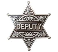 Sheriff Badges Police Badge Deputy Sheriff Badge Metal Sheriff Badge for Women and Adult Cowboy Party Decoration Badge, Western Cowboy Police Vest Badge Men Sheriff Badge, 4 UK, Metal, no gemstone