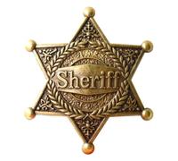 Sheriff Badges Police Badge Gold Deputy Silver Sheriff Pins Metal Sheriff Badge for Women Men and Adult Cowboy Party Decoration, Western Cowboy Police Vest Pin