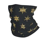 Sheriff Badges Star Pattern Black Uv Protection Neck Gaiter Quick Drying Half Face Headwear Hair Band For Yoga Skiing Sports