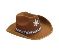 Sheriff Felt - Brown Sheriff Hats Caps & Headwear for Fancy Dress Costumes Accessory