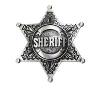 Sheriff Metal Police Badges Pins - Western Deputy Star for Cowboy Party Decoration, Dress-Up Custom Badge, Themed Birthday Pin Decorations, Metal, enamel