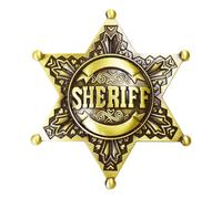 Sheriff Metal Police Badges Pins - Western Deputy Star for Cowboy Party Decoration, Dress-Up Custom Badge, Themed Birthday Pin Decorations, Metal, enamel