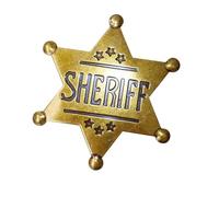 Sheriff Metal Police Badges Pins - Western Deputy Star for Cowboy Party Decoration, Dress-Up Custom Badge, Themed Birthday Pin Decorations, Metal