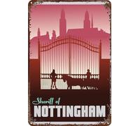 Sheriff of Nottingham Gate Poster Game Retro Funny Metal Sign Sheet Signs Tin Sign, Outdoor Home Wall Decoration 8x12inch