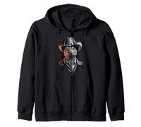 Sheriff Turtle In Cowboy Hat Western Style Zip Hoodie