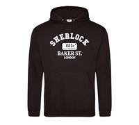 Sherlock 221B Baker Street Hoodie Black Medium - London Detective Mystery Pullover Sweatshirt - Soft Fleece Unisex Hoodie for Men & Women - Comfortable, Warm - Perfect for Fans & Gifts