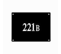 Sherlock 221b Holmes Address Metal Tin Sign Wall Plaque For Home Bathroom Restaurants Kitchen Garden Cave Garage Office Bar Cafe Decor Poster Gift For Women Men Girls Boys 8x5.5 Inch Plaque Tin Sign