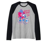 Sherlock Heart on the Case Cute Detective Heart Design Raglan Baseball Tee