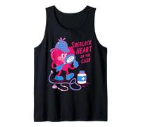 Sherlock Heart on the Case Cute Detective Heart Design Tank Top