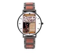 Sherlock Holmes. - A Study in Scarlet - Wooden Strap Quartz Watch Black 41mm