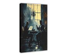 Sherlock Holmes And Dr. Watson, Canvas Poster Bedroom Decor Landscape Decor Gift 12x18inch(30x45cm)