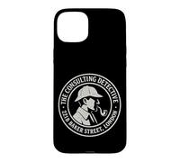 Sherlock Holmes Consulting Detective 221B Baker Street Badge Case for iPhone 15 Plus