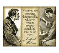 Sherlock Holmes - Famous Quote - Vintage Style - Metal Sign - 3 Sizes To Choose (16” X 12” 400 X 300 mm)