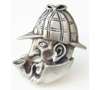Sherlock Holmes Handcrafted From English Pewter Brooch + Gift Bag