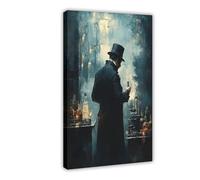 Sherlock Holmes in Underground Lab Canvas Poster Wall Art Print Picture Paintings 16x24inch(40x60cm)