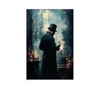 Sherlock Holmes in Underground Lab Canvas Poster Wall Art Print Picture Paintings 24x36inch(60x90cm)