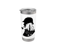 Sherlock Holmes & London Skyline Silhouette Gift Stainless Steel Insulated Tumbler