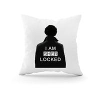 Sherlock Holmes Series I Am Sher Locked Decorative Cushion Cover with Pillow Filling for Car Sofa