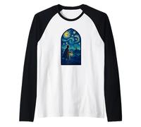 Sherlock Holmes Starry Night British Detective Artwork Raglan Baseball Tee