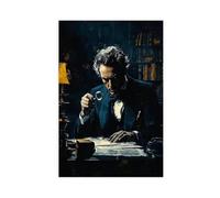Sherlock Holmes with Magnifying Glass Canvas Poster Bedroom Decor Landscape Decor Gift 08x12inch(20x30cm)