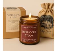 Sherlock's Study Luxury Hand Poured Candle | Eco Friendly | Vegan | Hand Crafted, | 50+ Hour Burn Time | Soy Wax Premium Candle | Handmade by Village Farm Candles | Handmade | Artisian | Small Batch|