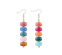SHERLOVE Chunky Statement Beaded Earrings for Women Trendy Large Resin Beaded Gold Dangle Earrings Boho Summer Beach Vacation Jewelry Gifts, L, Resin, No Gemstone