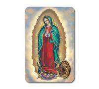 Sherman Our Lady of Guadalupe Laminated Catholic Prayer Holy Card with Medal and Prayer on Back, Sherm-PPR 37-07E