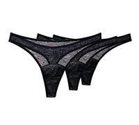 Shero Lace Thong Period, Maternity, Postpartum Panties, Leakproof, Odor & Moisture Control Underwear for Women & Teens, SM Black (3), Black, S