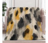 Sherpa Blanket Leopard Print Pattern Fleece Throw Blanket, White Plush Blankets for Kids Boys Girls 220 x 240 cm Hypoallergenic Fuzzy Blankets for Sofa Bed Couch