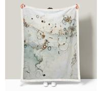 Sherpa Blanket Marble Fleece Throw Blanket for Sofa Bed Couch Gray Marble Soft Single-Sided Fluffy Fleece Blankets Breathable Blanket for Sofa Bed Couch 130 × 180 cm