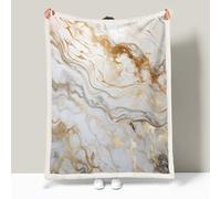 Sherpa Blanket Marble Fleece Throw Blanket for Sofa Bed Couch Gray Marble Texture Soft Single-Sided Fluffy Fleece Blankets Breathable Blanket for Sofa Bed Couch 130 × 180 cm
