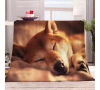 Sherpa Fleece Blanket Animal Shiba Inu 220x240 cm Fluffy and Soft Sherpa Throw, Sofa Blanket, Bed Blanket, Office Blanket, Versatile Thick and Warm Blanket