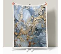 Sherpa Fleece Blanket Marble Bed Throw Blanket Fluffy Snuggle Double-Sided Gray Abstract Marble Blankets Large Throws for Sofas Settees Decorative Fleece Blankets 180 × 200cm