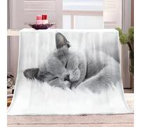 Sherpa Fleece Blanket Pet Cat Resting Super Soft Plush Throw For Bed & Sofa 150 X 200 Cm Cozy Blanket For Home & Travel 59" X 79" Lightweight Breathable Gray White