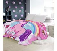 Sherpa Fleece Blanket Purple Bed Throw Blanket Fluffy Snuggle Blanket Large Throws for Sofas Settees Decorative Purple Unicorn Microfiber blankets Double