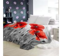Sherpa Fleece Blanket Red Poppy Flower Bed Throw Blanket Fluffy Snuggle Red Double Throws for Sofas Settees Decorative Microfiber blankets