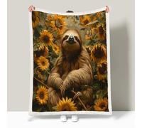 Sherpa Fleece Blanket Sloth Throw Blanket For Sofas Bed Cute Animal Sloth Twin-Sided Fleece Blankets - Thick Warm Throw Blanket - Soft Fluffy for Bed and Couch 150 × 200cm